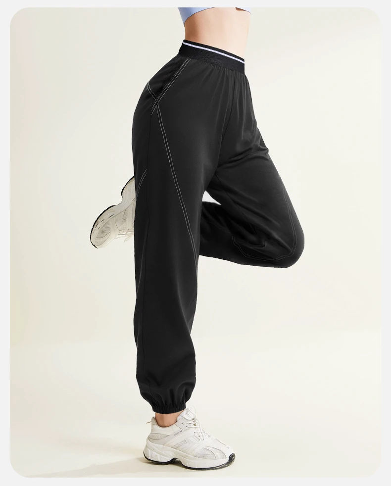 Custom Logo Women's High Waist Loose Yoga Pants Quick Dry Breathable Athletic Joggers For Gym Running Fitness Custom Size