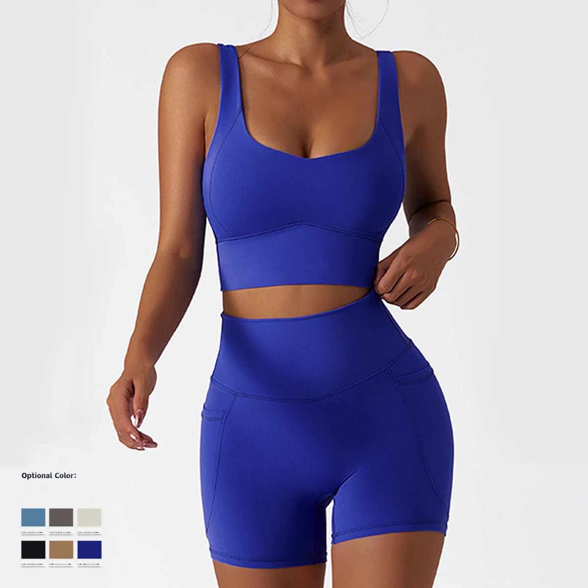 High Quality Custom Logo Fitness & Yoga Wear Quick Dry Sports Training Fitness Bra Shorts Two Piece Yoga Suit For Women