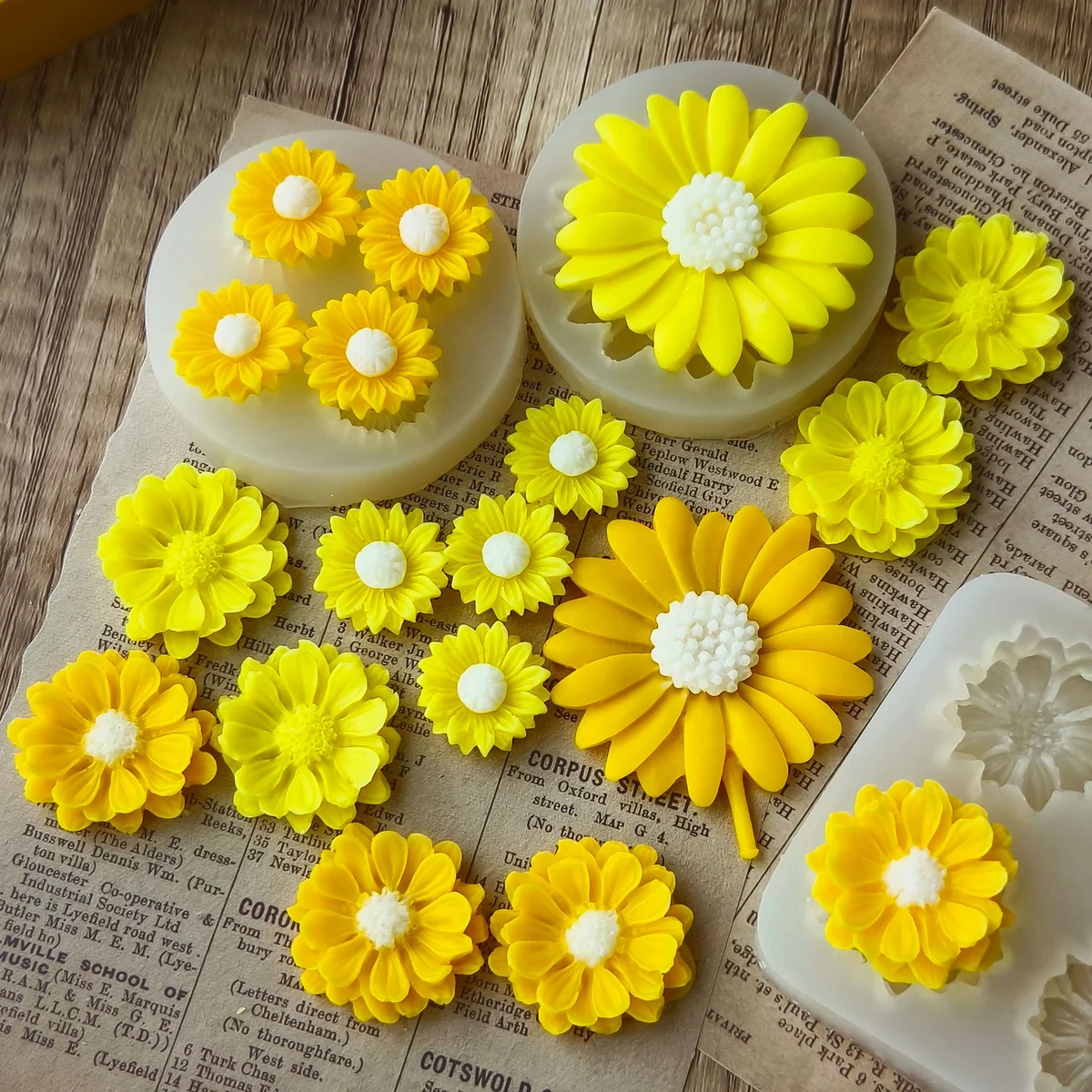 J10-381 Sunflower Aromatherapy Candle Silicone Mold Diy Daisy Flower Handmade Soap Diffuser Scented Stone Plaster Ornament