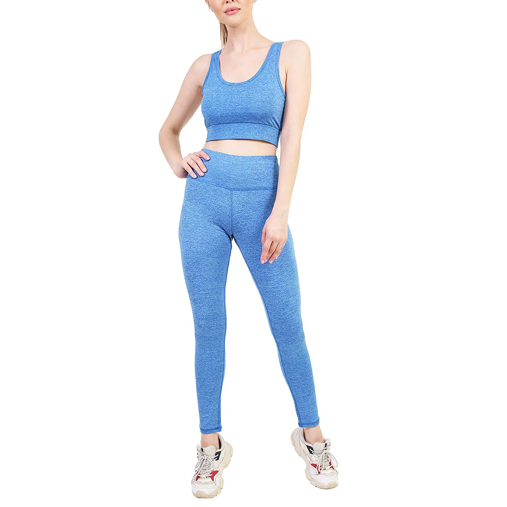 New Arrival Women's 2-Piece Yoga Set Elastic Waist Front Custom Spandex/Polyester Breathable Eco-Friendly Seamless Fitness Wear