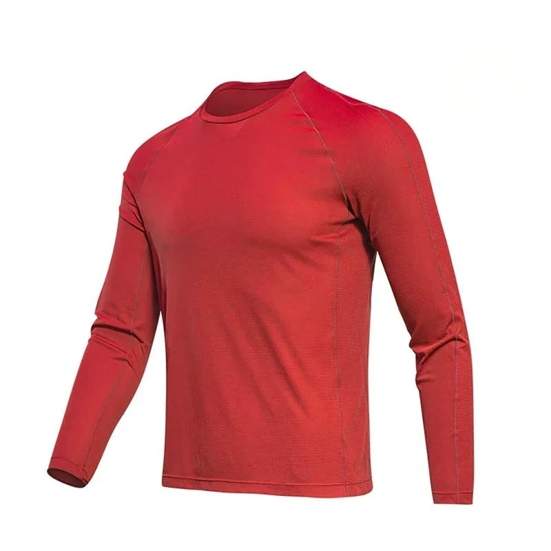 B260 Custom High Quality Blank Polyester Spandex Moisture Wicking Quick-dry Running Fitness Gym Long Sleeve T Shirt