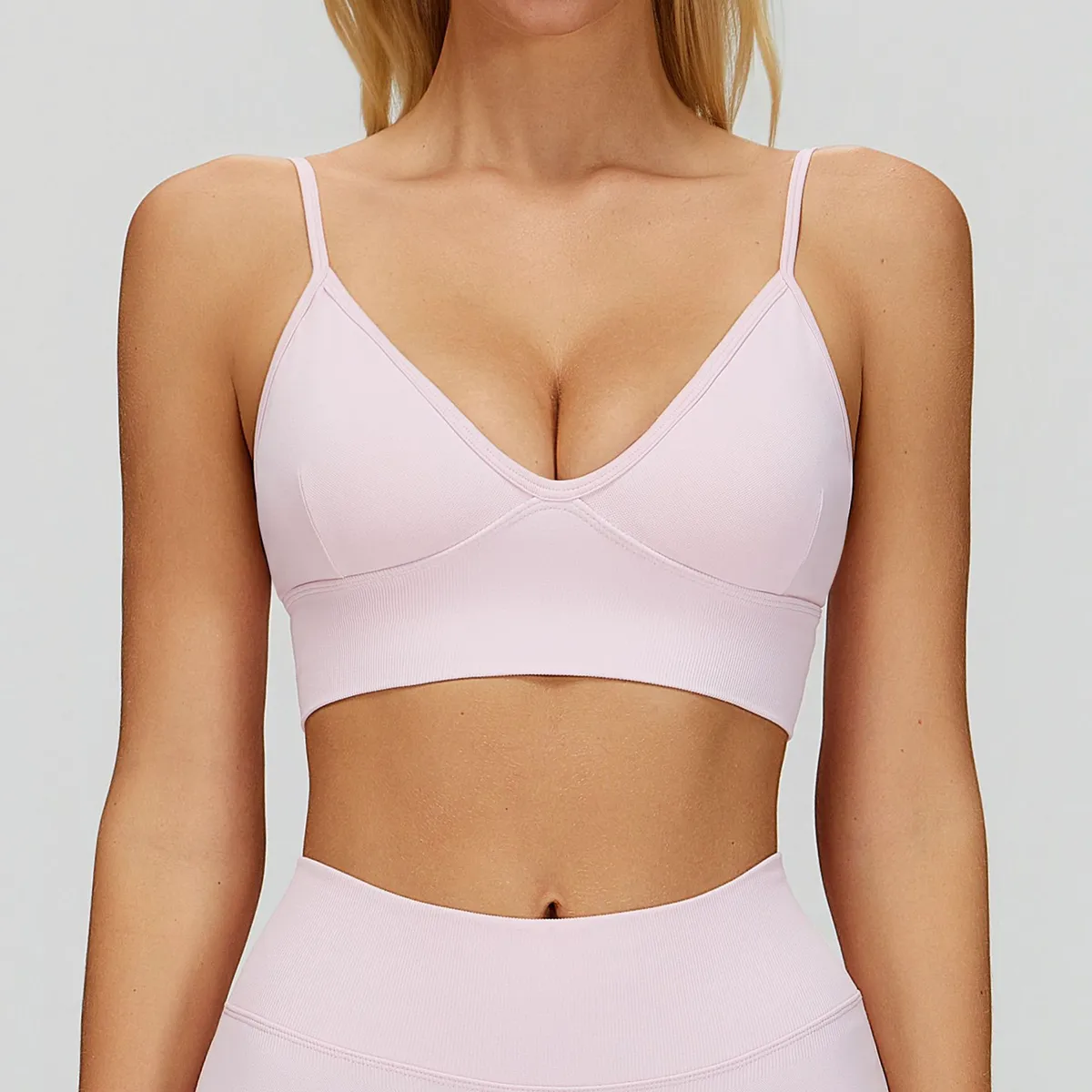 Women's Quick Dry Racerback Tank Top Compression Seamless Spandex Material Deep V Halter Neck Windproof Sport Style Plus Size