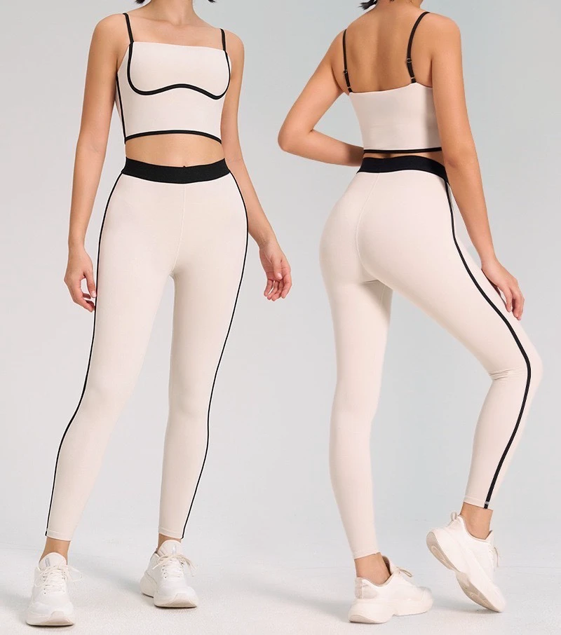 A45 Women's Dual-Sided Sanding Nude Yoga Suit Two-Piece Outdoor Running Fitness Sling Clothes Cross-Border Sports for Europe