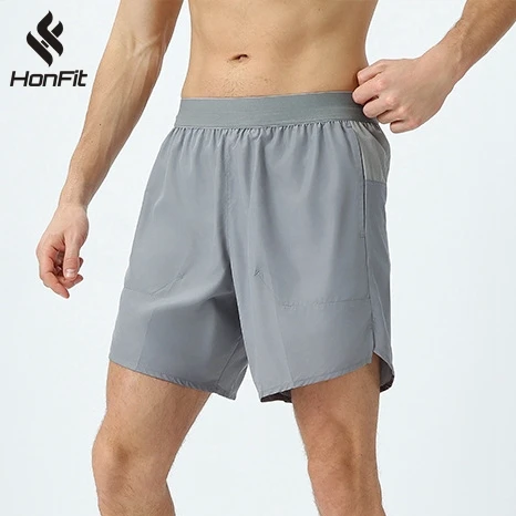 HONFIT Hot Selling Outdoor Running Training Men's Shorts Breathable Quick Dry Sports Shorts 100%Polyester Fitness Shorts For Men