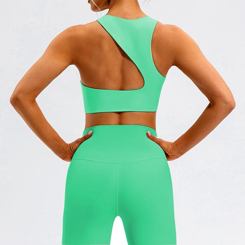 Womens High Quality Quick Dry Breathable Backless High Neck Gym Fitness Underwear Sports Bra