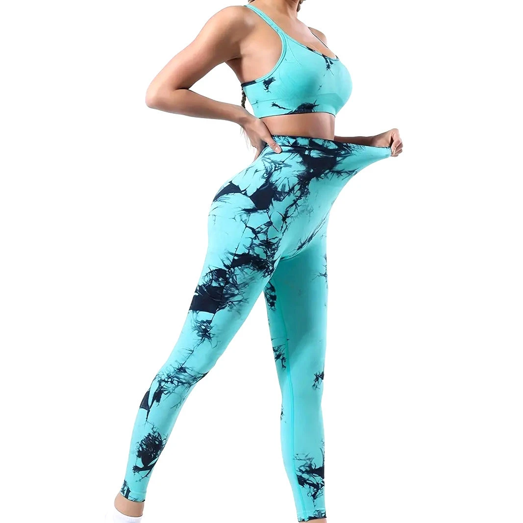 Wholesale Solid Front Yoga Sets for Women Breathable Lightweight Quick Dry 2-Piece Gym Wear with Front Logo
