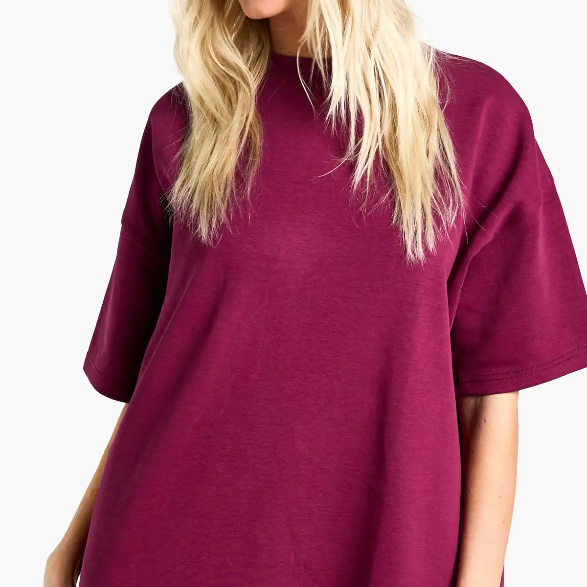 Oversized Women's Canvas T-Shirt From Pakistan Comfort & Cool Style Casual Plus Size Solid Pattern Breathable Logo Puff Printing