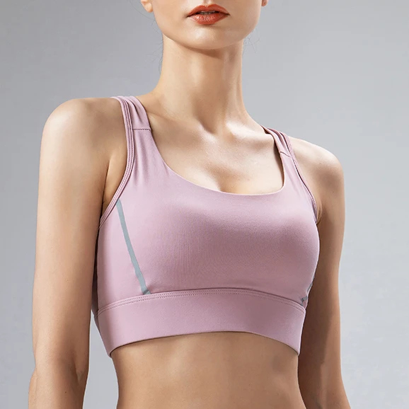 Push up Plus Size Medium Support Sports Bra Breathable Active Wear Cross Yoga Top Women Padded Seaxi Sport Bra for Girl Lady