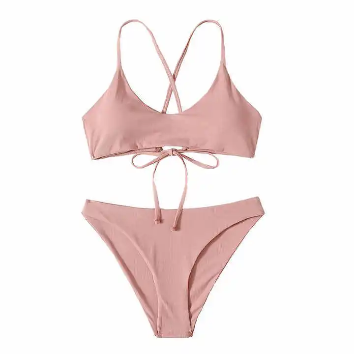 2026 OEM Solid Quick Dry Deep V Neck Women's Girls' Bikini Sets 100% High Quality TOPEAK SPORTS Spandex/Nylon Plus-Size