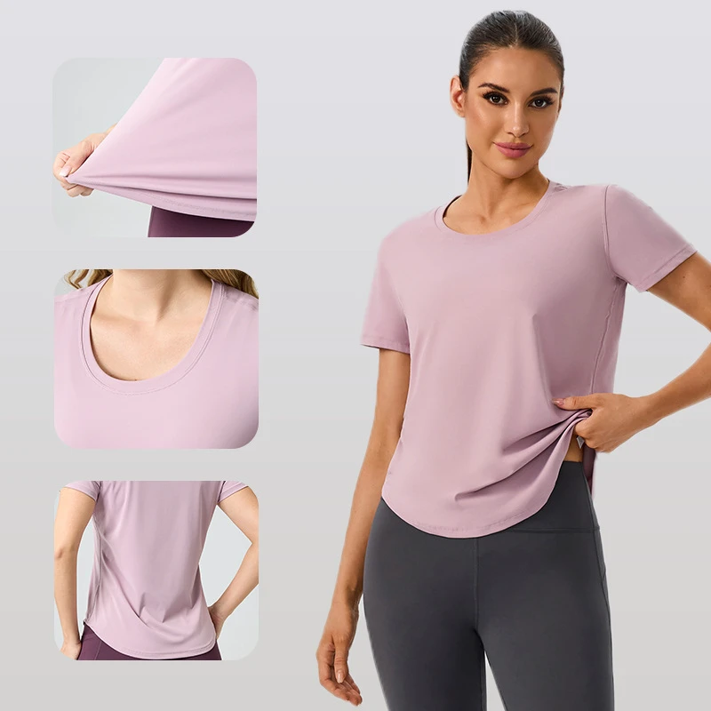 Women's Lightweight Quick-dry Yoga T-shirt, Breathable Workout Top for Gym Training