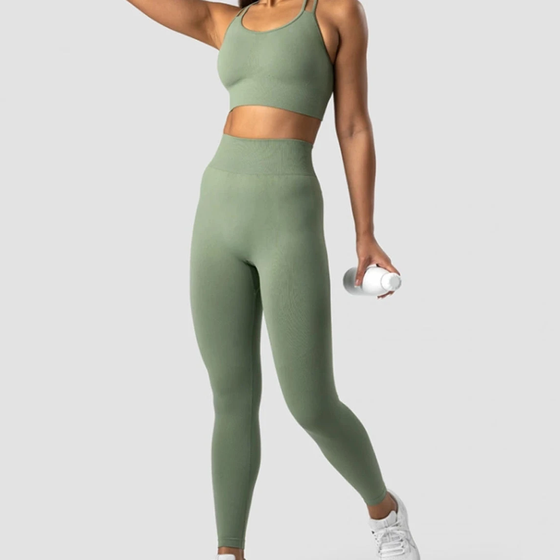 Fashionable Women Gym Clothing 2-Piece Active wear Yoga Set with Women's Sets Leggings and Training Bra for Fitness Workout
