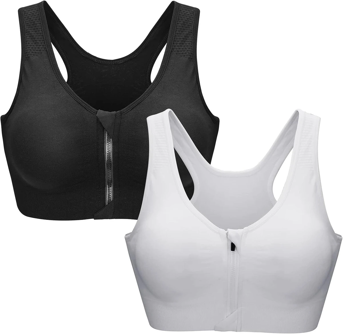 Wholesale Front Zipper Push up Sports Bra Custom Logo Medium Support Sweat-Wicking Workout Fitness Yoga Bra for Women