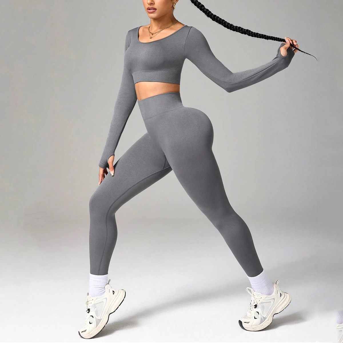 Best-selling High Stretch Workout Set for Women Cross-Strap Sports Top High Waist Butt-Lifting Seamless Yoga Pants 2 Piece Set