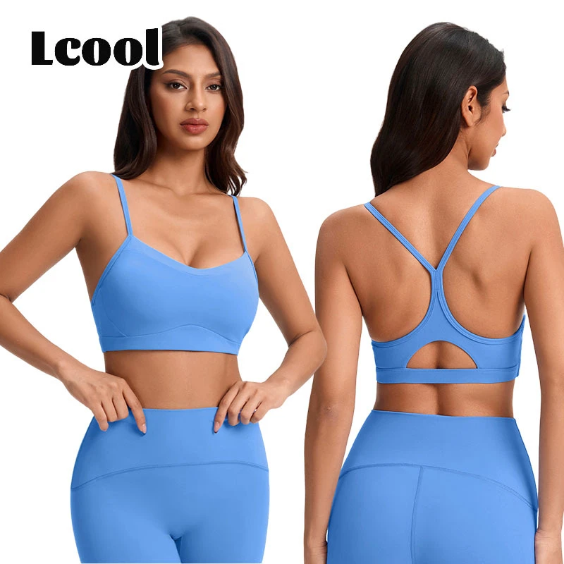 Lcool New Arrivals High Strength Women's Yoga Bra With Chest Pad Hollow Beauty Back Fitness Top Activewear Plus Size Sports Bra
