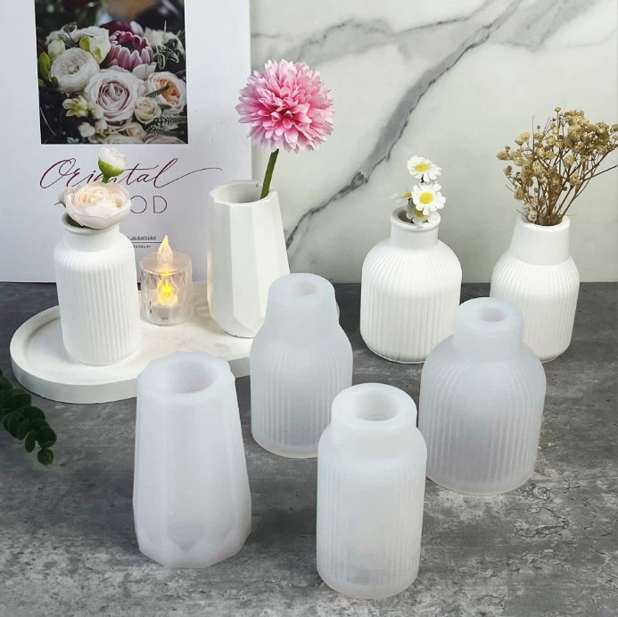 11 Styles Vase Ornaments Silicone Molds Nordic Resin Gypsum Vase Mold DIY Plaster Gypsum Form Mould Epoxy Resin Molds
