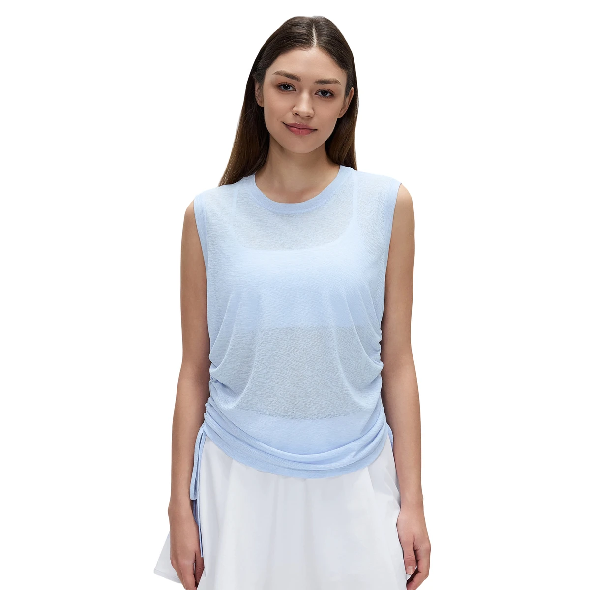 2026 Simple Round Neck Sleeveless Sports Tank Top Womens Thin Breathable Yoga Summer 100% Polyester Loose Fit