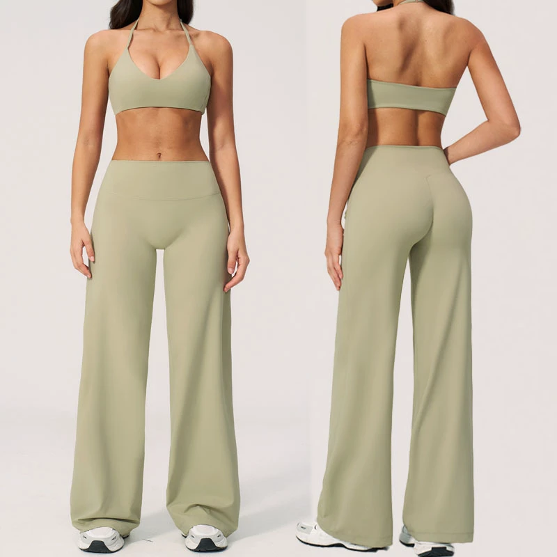 2026 Women's 2-Piece Yoga Set Quick Dry Lightweight Fitness Seamless Breathable Bra High Waist Butt Lift Sports Pants Solid