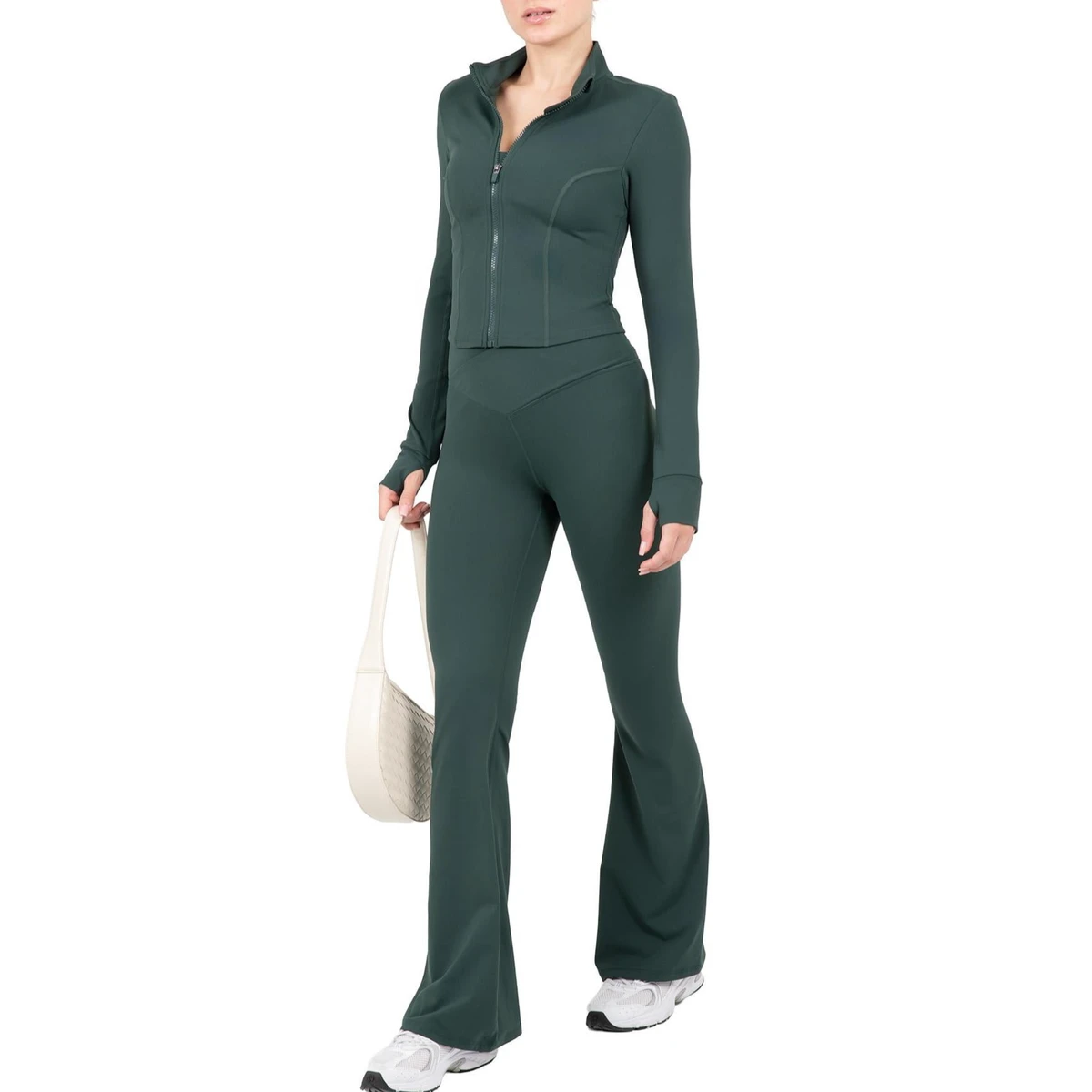 Custom Plus Size High Waist Butt Lift Leggings Yoga Jacket Set Solid Front Seamless Four-Way Stretch Activewear for Women