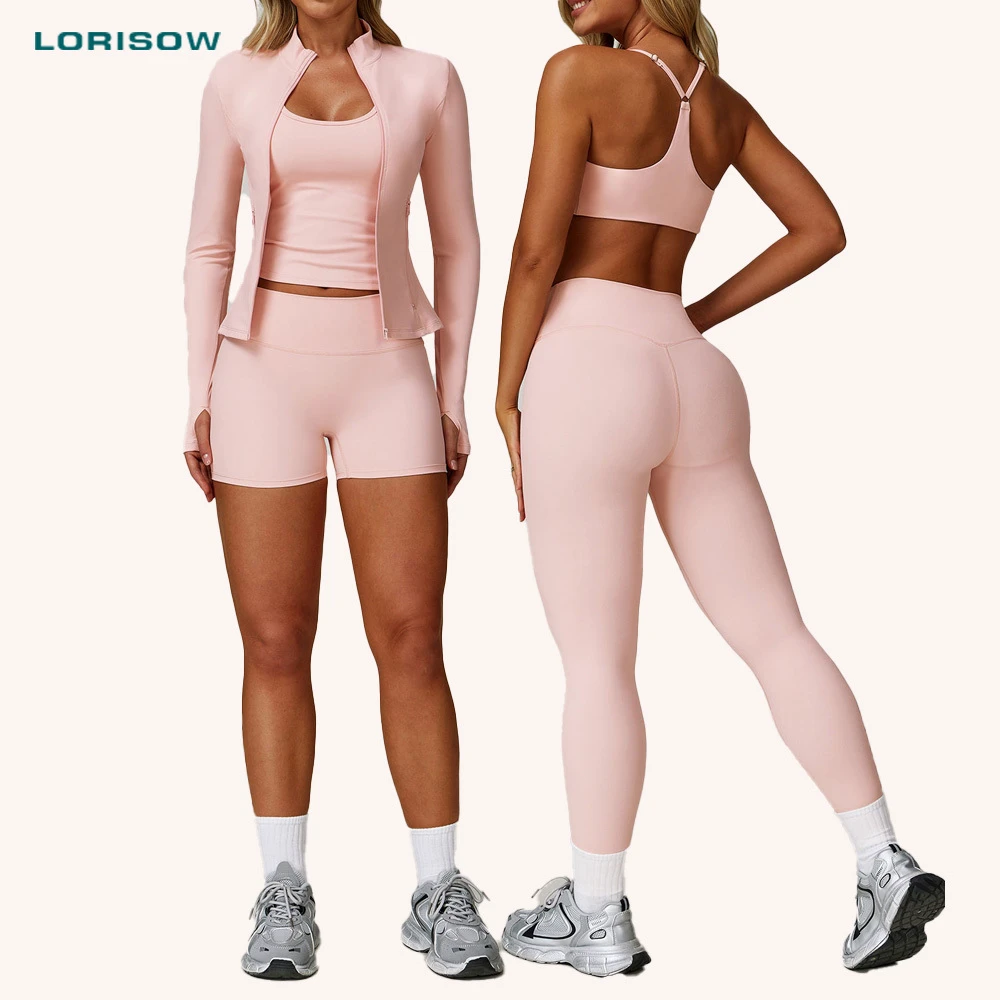 2025 New Design Good Quality Activewear Set Butt Lift Yoga Outfit Leggings Padded Bra And Running Sportwear