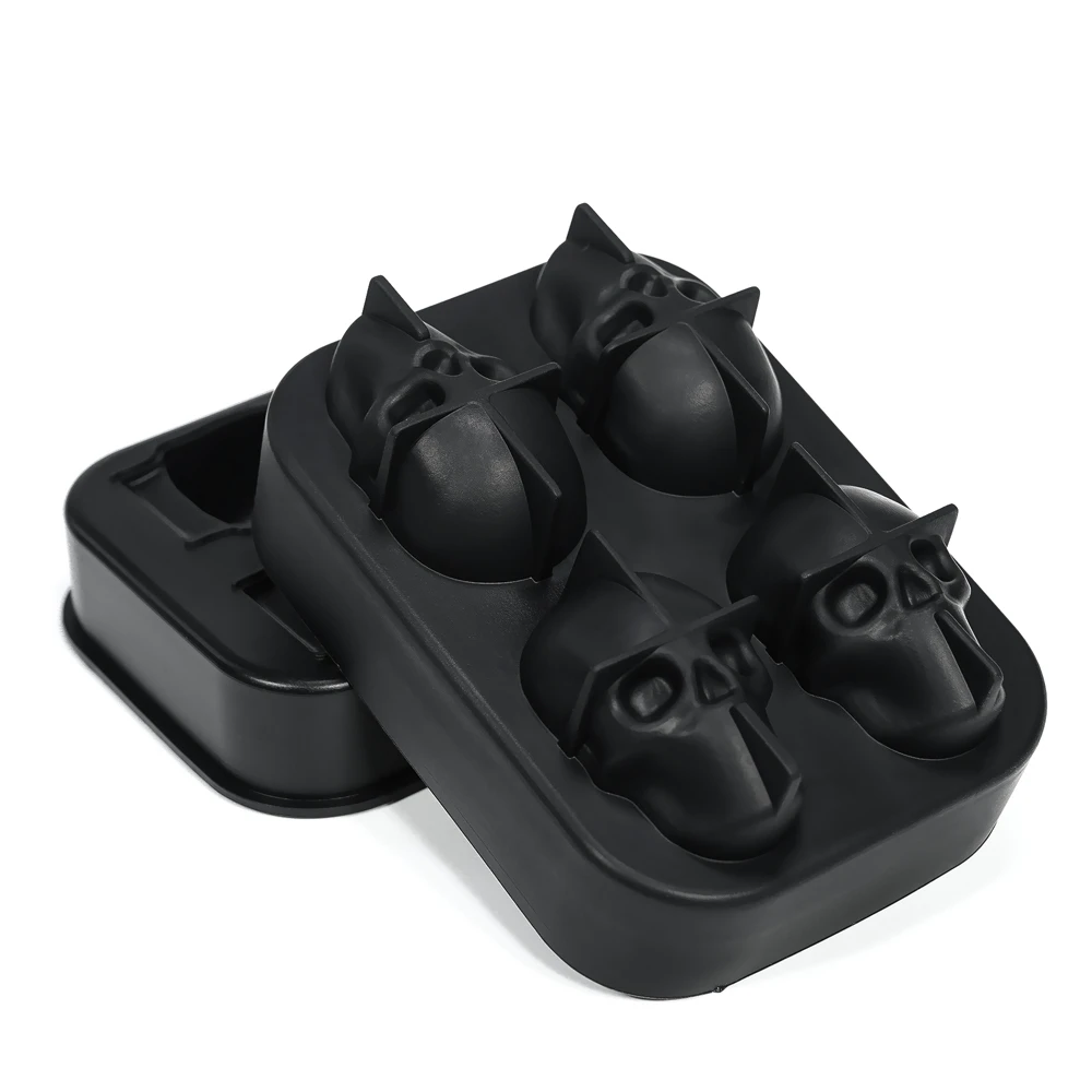 SK15 Halloween Skull Candle Resin Mold Small Face Moulds for Chocolate With Lid