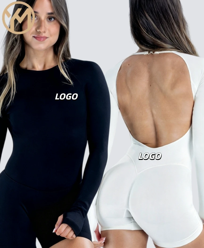 Women's Fitness Running Jumpsuit Backless Fitness Bodysuit Hip-Lifting Yoga Jumpsuit Women's Bodysuit Gym Bodysuit