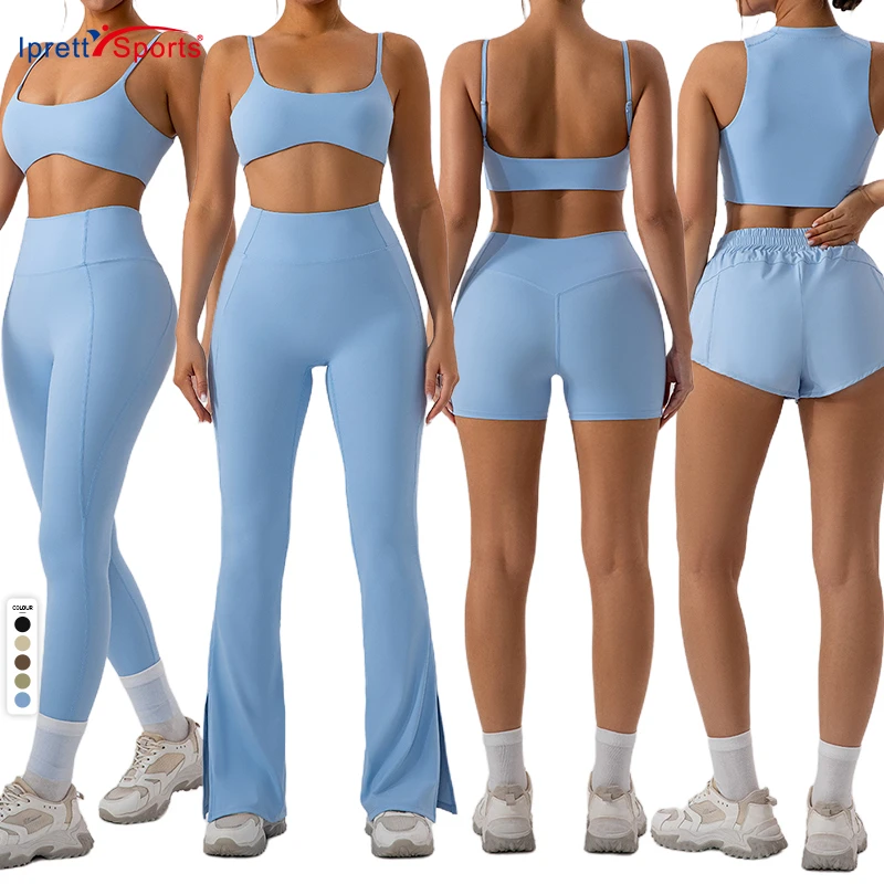 Eco Friendly 7 Pieces Women Workout Fitness Gym Sets Sexy Bra Legging Pants Sets Vest Dress Skirt Activewear