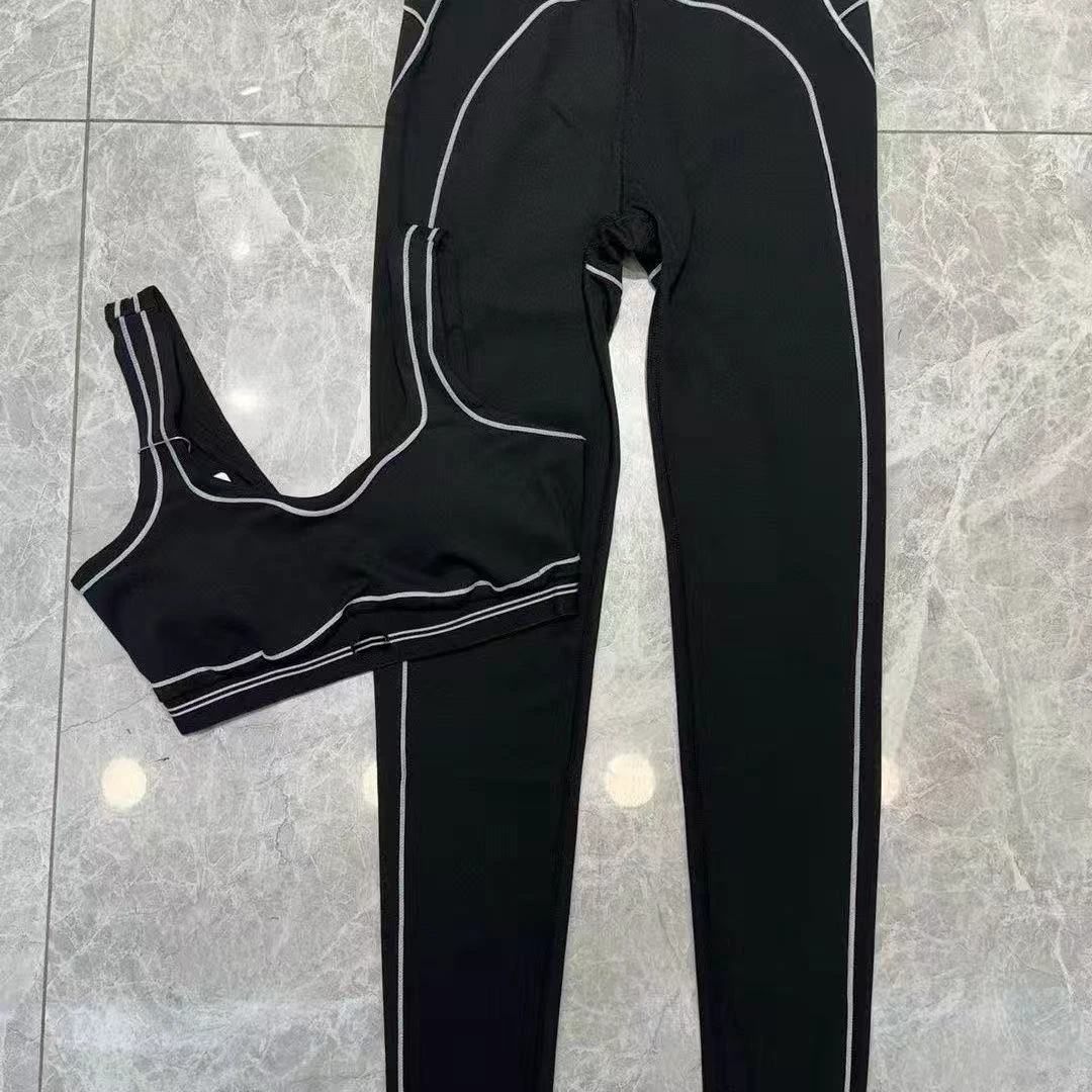 New 2 Piece Set Women Yoga Tops Sports Bra High Waisted Seamless Leggings Stretchy Sports Bra Gym Suit