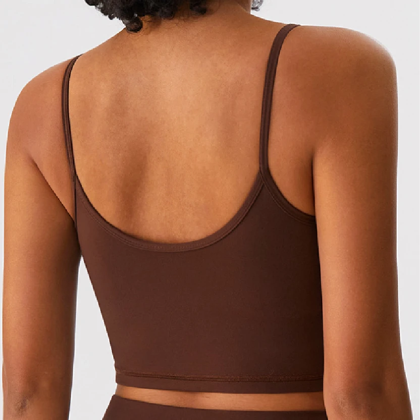 Stay-in-Place Pull-On Sports Vest: Seamless Short Tank Bra 4-Way Stretch Breathable Gym Top for Yoga & Pilates