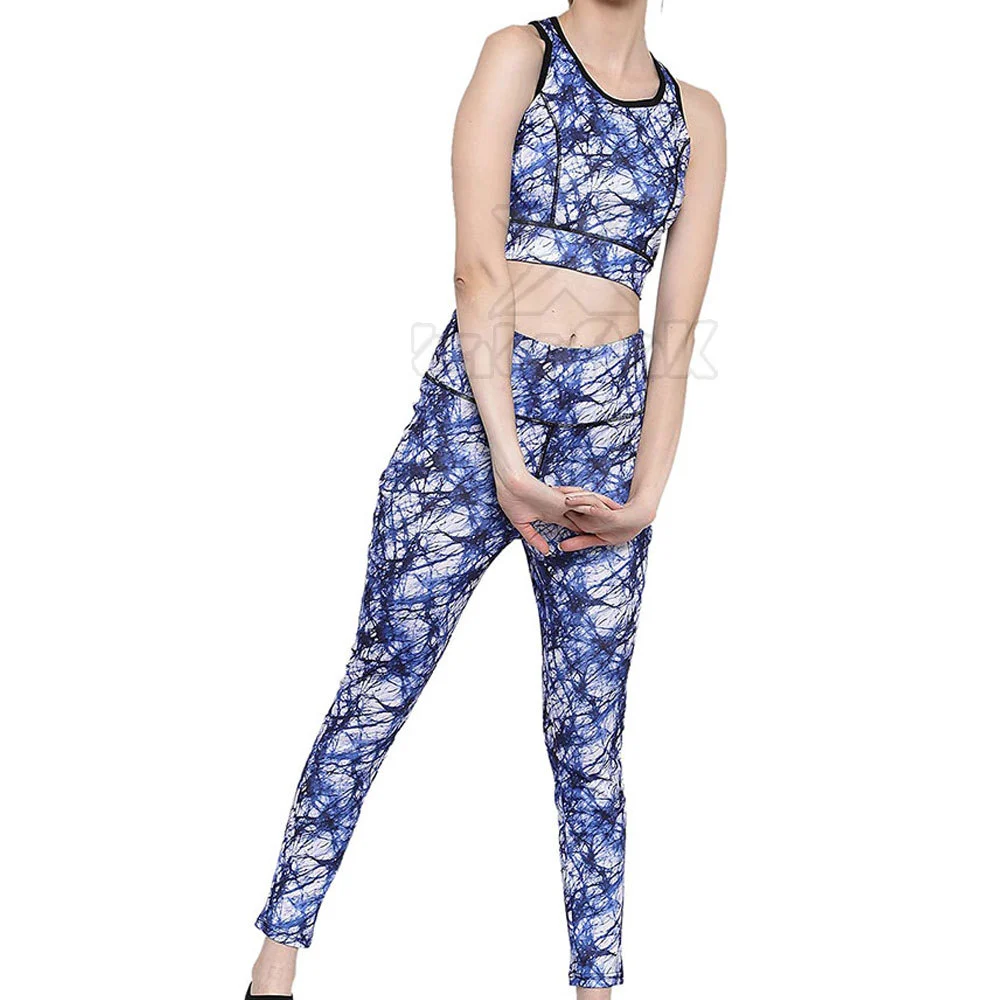Solid Color Breathable Lightweight High Waist Yoga Set Women Eco-Friendly Spandex/Nylon 2-Piece Front Logo Quick Dry Reasonable