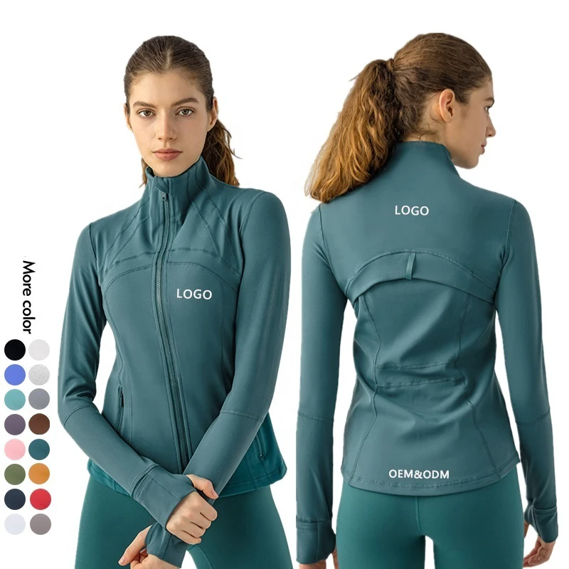 Women's Zipper Long Sleeve Yoga Jacket Plus Size Sports Top Breathable Quick Dry Anti-static Eco-Friendly Gym Fitness Workout