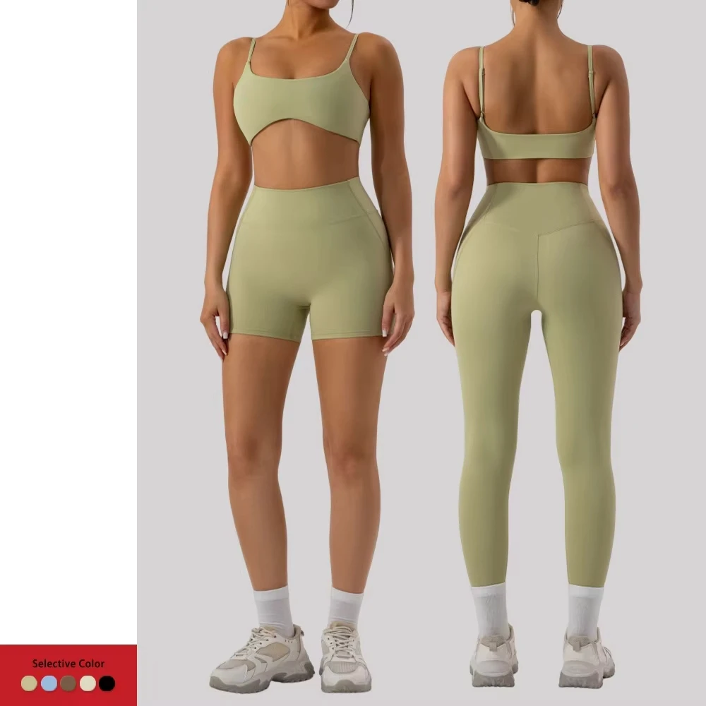 Custom Women Summer 6 Pcs Yoga Suit Breathable Stretchy Workout Outfits Running Gym Fitness Activewear Set