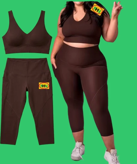New Reversible Breathable Plus Size Sport Set Fashion Two Piece Woman Yoga Fitness Clothing Long Sleeves Gym Wear Elastic Belt