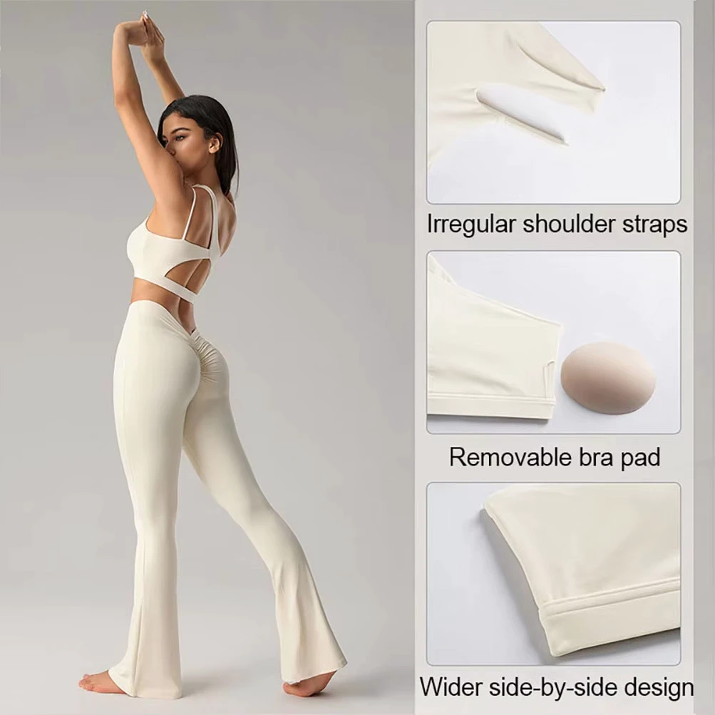 Summer Backless Fitness One-Shoulder Yoga Top For Women Quick Drying Push-Up Sexy Running Sports Bra Top Trending Products 2025