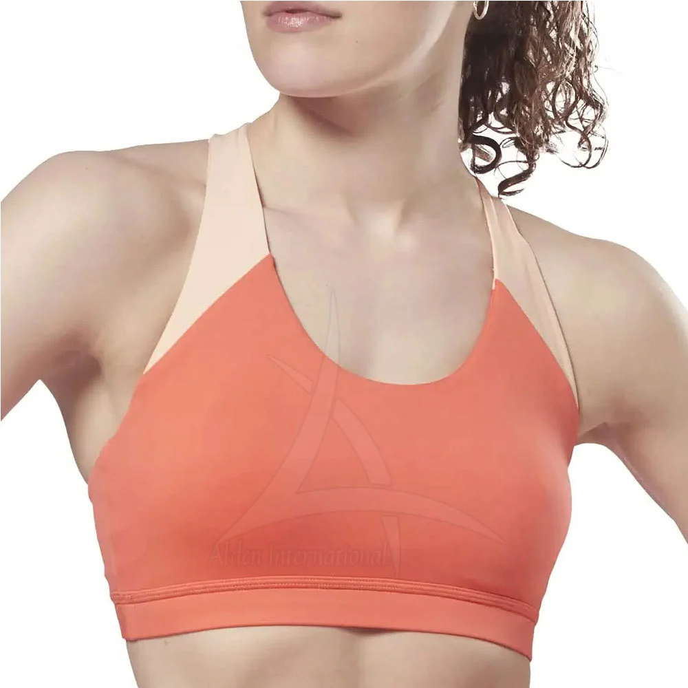 Women's Fitness Sports Bra Yoga Sportswear Woven Wire Free Breathable Solid Padded Seamless Push Everyday Full Cup Adjustable
