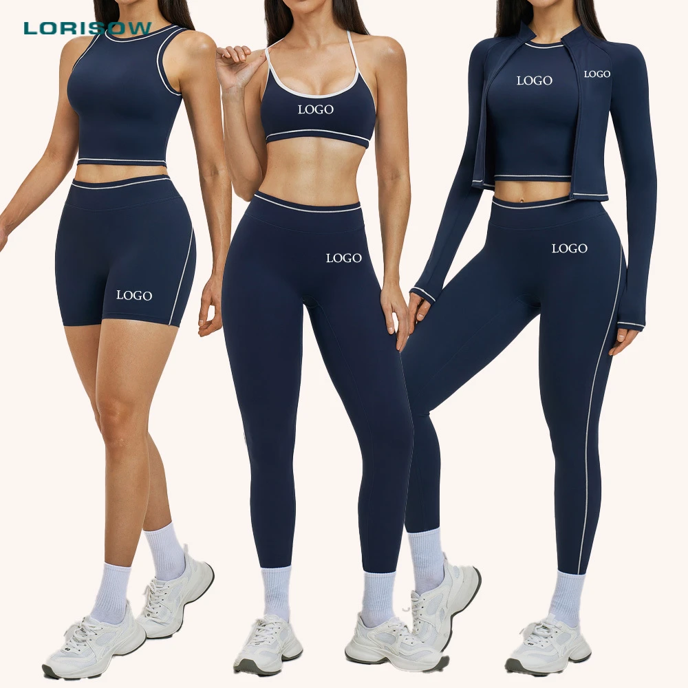 LORISOW High Waist Yoga Shorts Leggings Women's Active Wear Five 5 Piece Set Mix & Match Color Gym Workout Outfits for Running