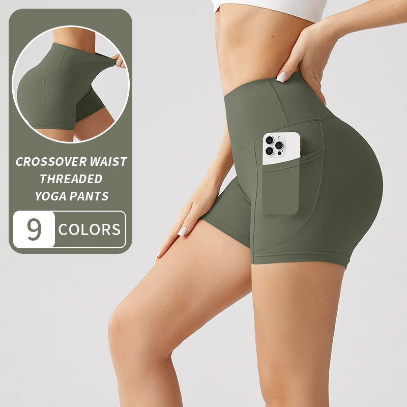 Women's High Waist Summer Shorts-New Solid Color Seamless Scrunch Butt Leggings For Sports Workout Running Yoga TikTok Favorite