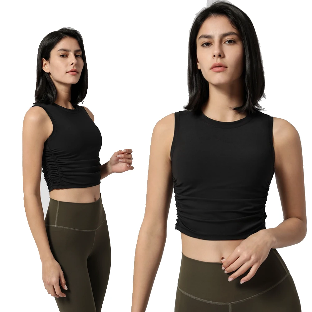 2023 New Arrival Thin Looking Comfortable Quick Dry Ladies Running Sports Top Popular Woman Sports Tee Yoga Plain Colored Vests