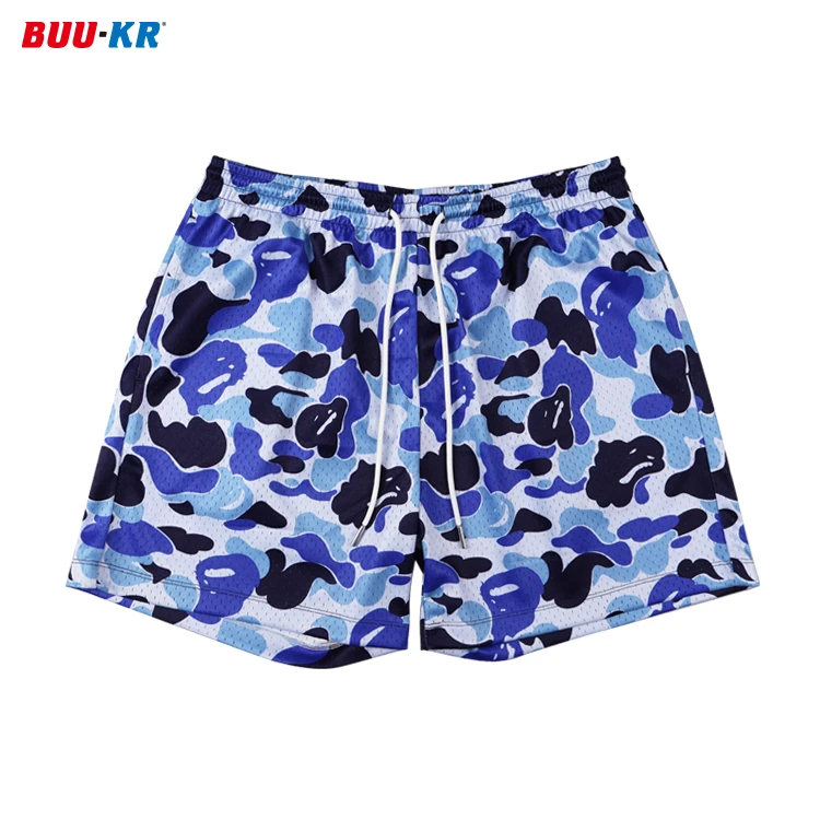 Buker Mesh Shorts Custom logo Casual Gym Men Double Layer Mesh Basketball Shorts, 5 Inch Inseam Mesh Shorts