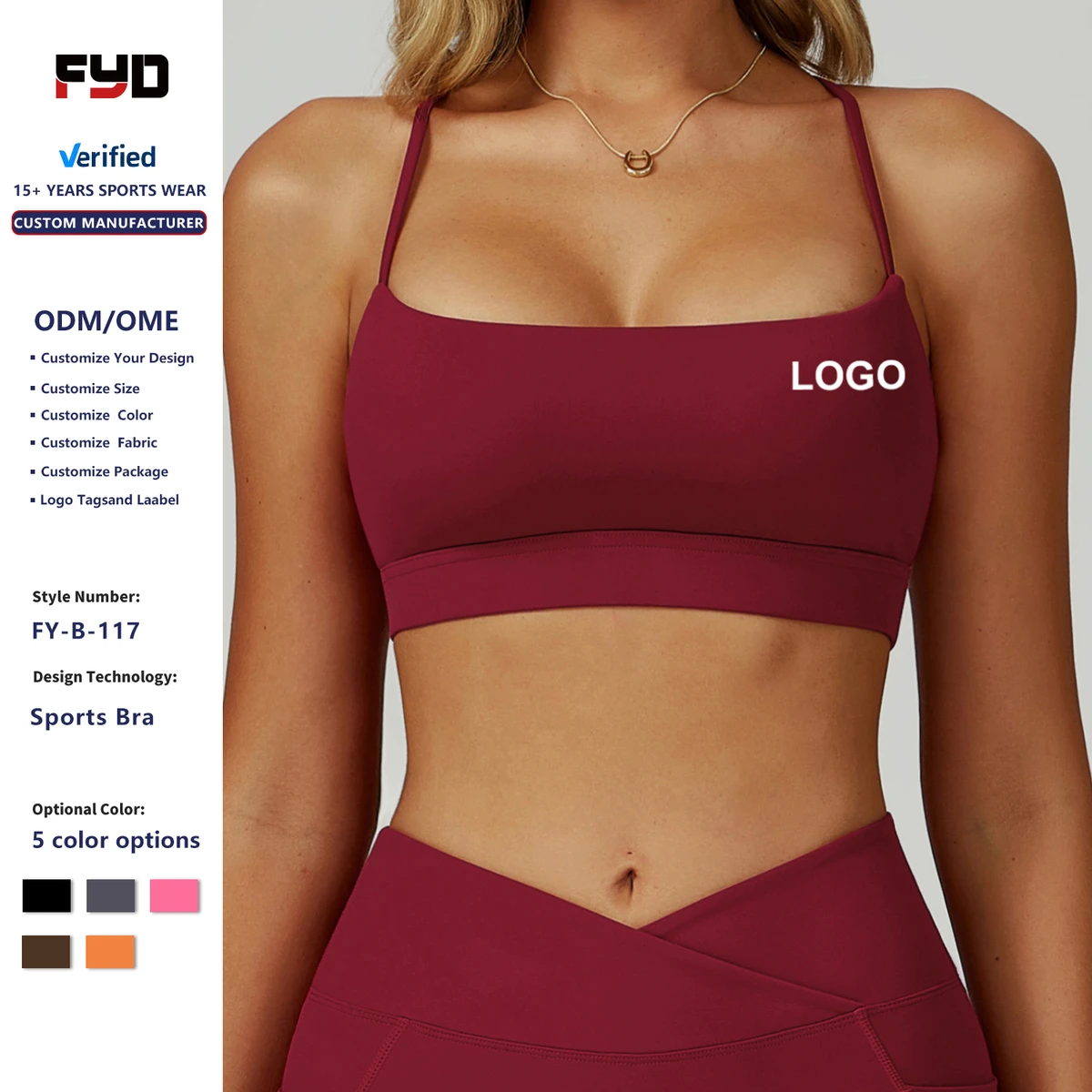 Summer Custom Nude Feeling Quick-Drying Breathable Four-Way Stretch Front Sports Bra Cross-Over Yoga Top Gym Running Workout
