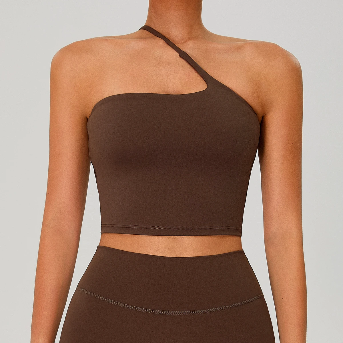 Breathable Fashionable Cross-Shoulder Backless Yoga Tank Top Fitness Wear Outdoor Quick-Dry Running Sports Tight Four-Way Front