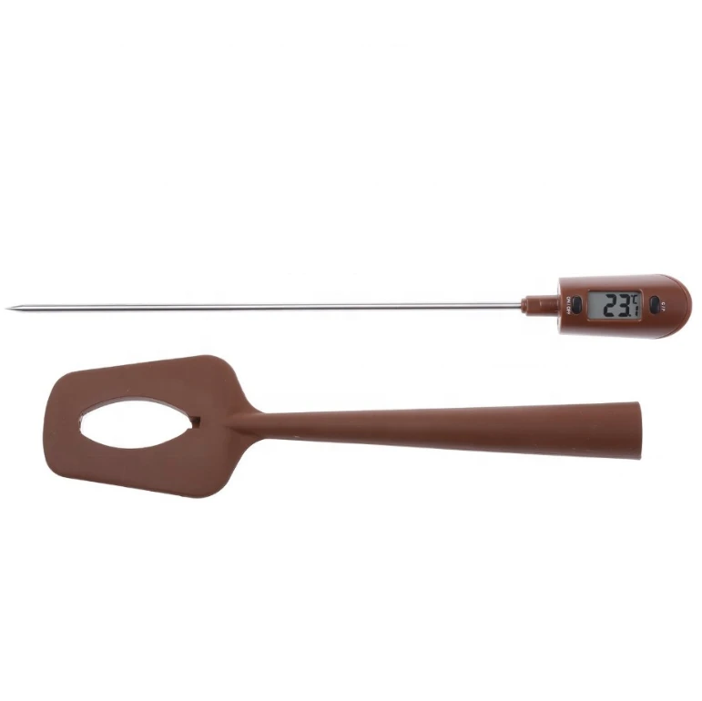 Silicone/ABS Pocket Chocolate Spatula Thermospatula & Stirrer Digital Drink Thermometer for Chocolate Candy Jam Making