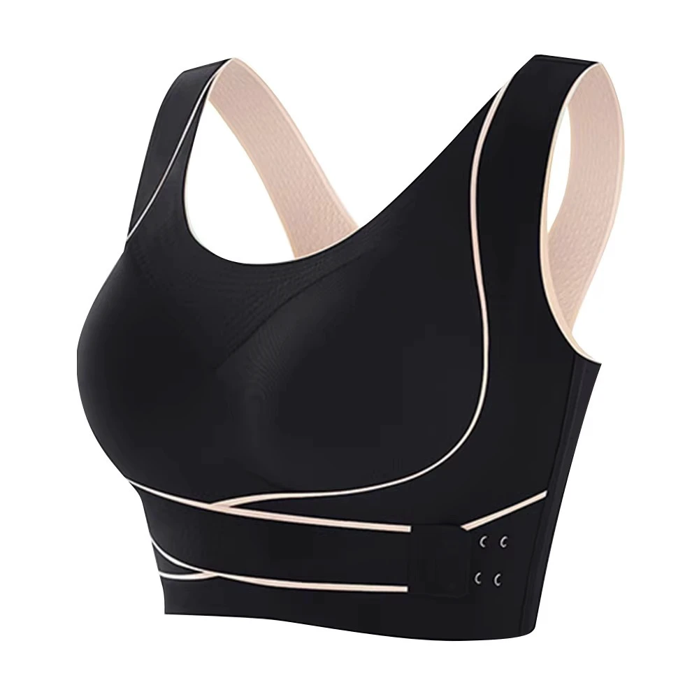RUNNING GIRL Seamless Breathable Sports Bra for Women-Cross Back Padded Strappy Backless High Support Big Size Yoga Bra Front
