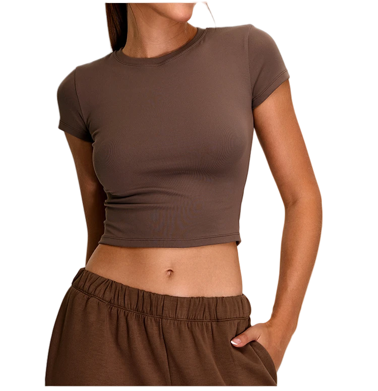 2025 Women's Yoga Crop Top Quick Dry Compression Short Sleeve Tee High Stretch Fitness Top for Yoga, Running & Gym