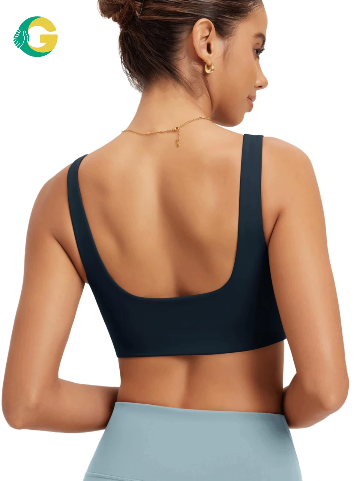 Seamless Performance Medium Support Sports Bra Lightweight SquareNeck Wirefree Crop Top Gym Bra Breathable Custom Logo Wholesale