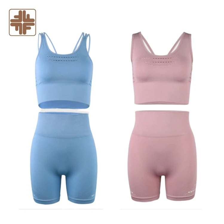 2-Piece Solid Breathable Eco-Friendly Yoga Set with Elastic Waist and Shoulder Straps
