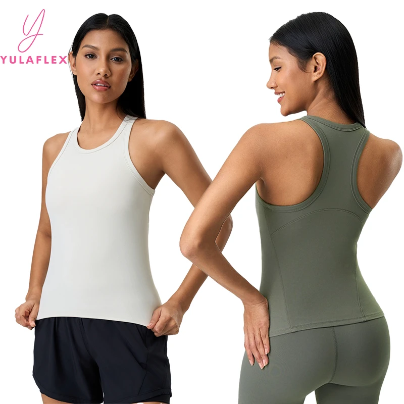 Breathable Women's Sports Gym Tank Top Slim Fit Sleeveless Running Shirts Racerback Fitness Yoga Wear Top