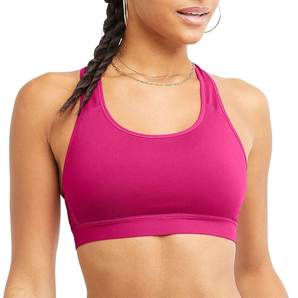 Women's Gym Fitness Running Yoga Sport Bra Medium Support Seamless Solid Front Logo Brassiere Breathable Quick Dry