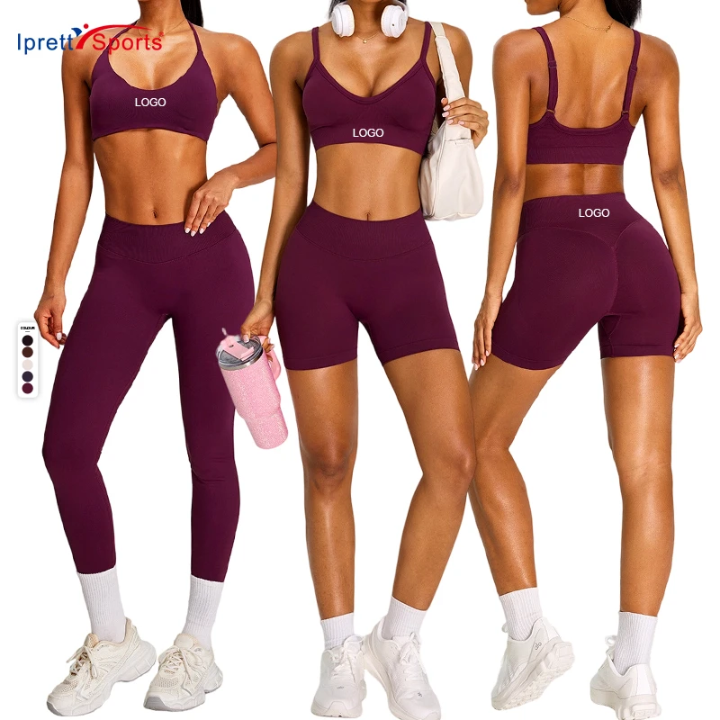 Super Soft 3.0 Cloud Material New Two Pieces Fitness Yoga Sets Athletic Adjustable Back Supportive Bra Top Scrunch Legging Suits