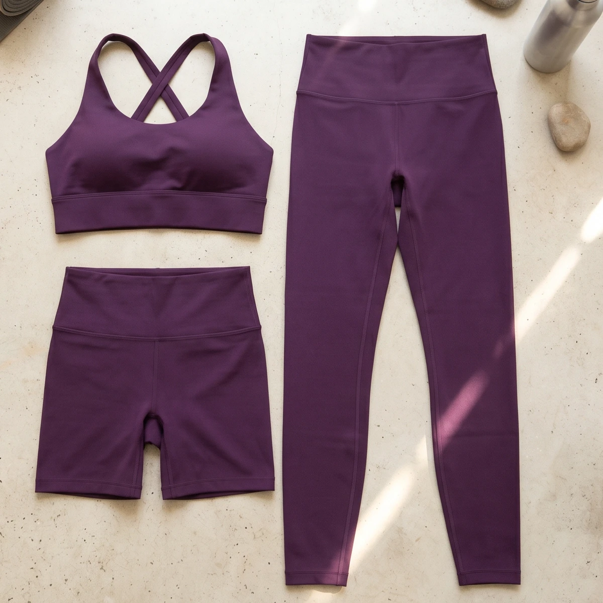 OEM 3 Piece Yoga Set Women Racerback Bra Top High Waist Leggings Shorts Set Ladies Seamless Athletic Workout Two Piece Women's