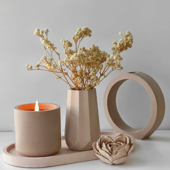 Vase Tray Silicone Mold for DIY Gypsum Cement Flower Arrangement Non-Stick Drop Shape Resin Mold Kitchen Gadgets Plate Storage